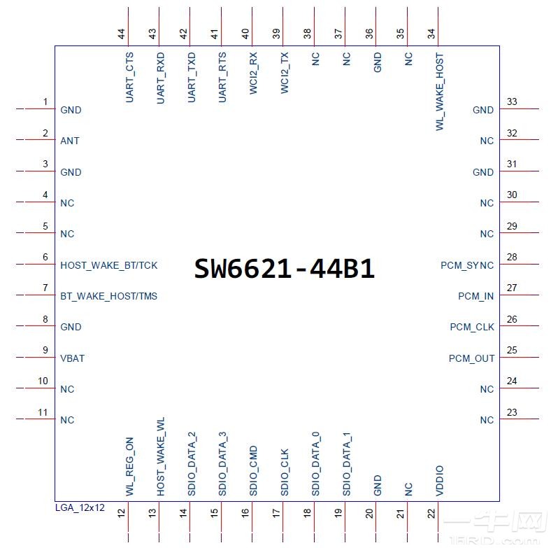SW6621-44B1引脚图